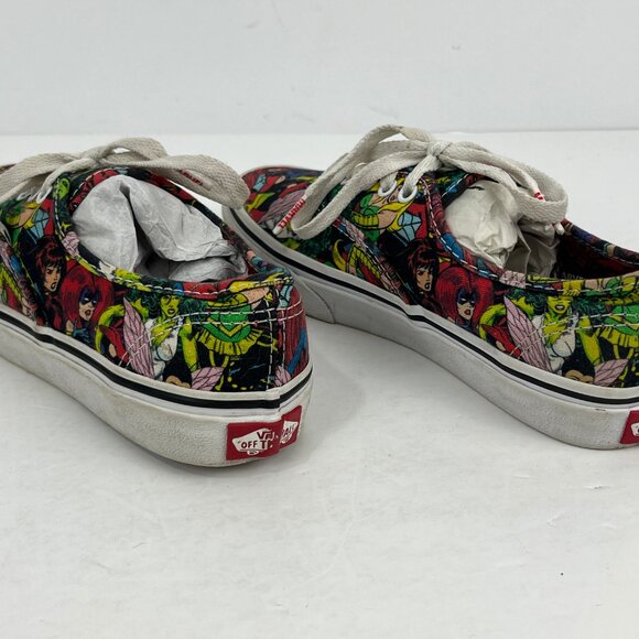 Vans Kids Loafers Size 2 Multicolor Marvel Lace Up Round Toe Flat Heel - Picture 4 of 6
